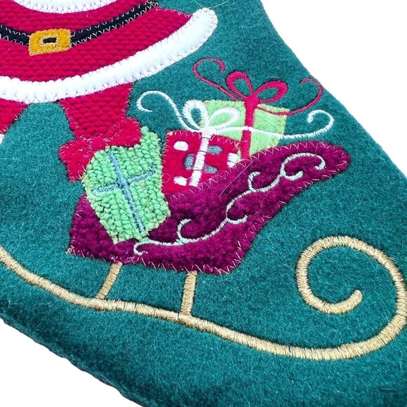 Christmas Stocking Fleece 3D Santa Candy Cane Sleigh Presents Prima Creations - Picture 3 of 12